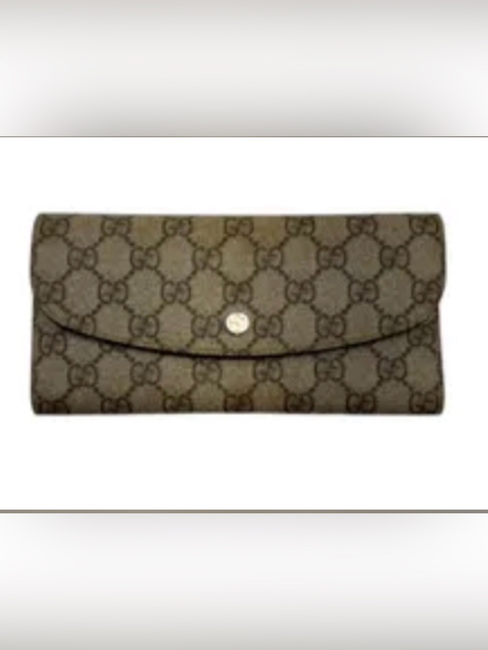 Gucci Brown GG Monogram Snap Wallet